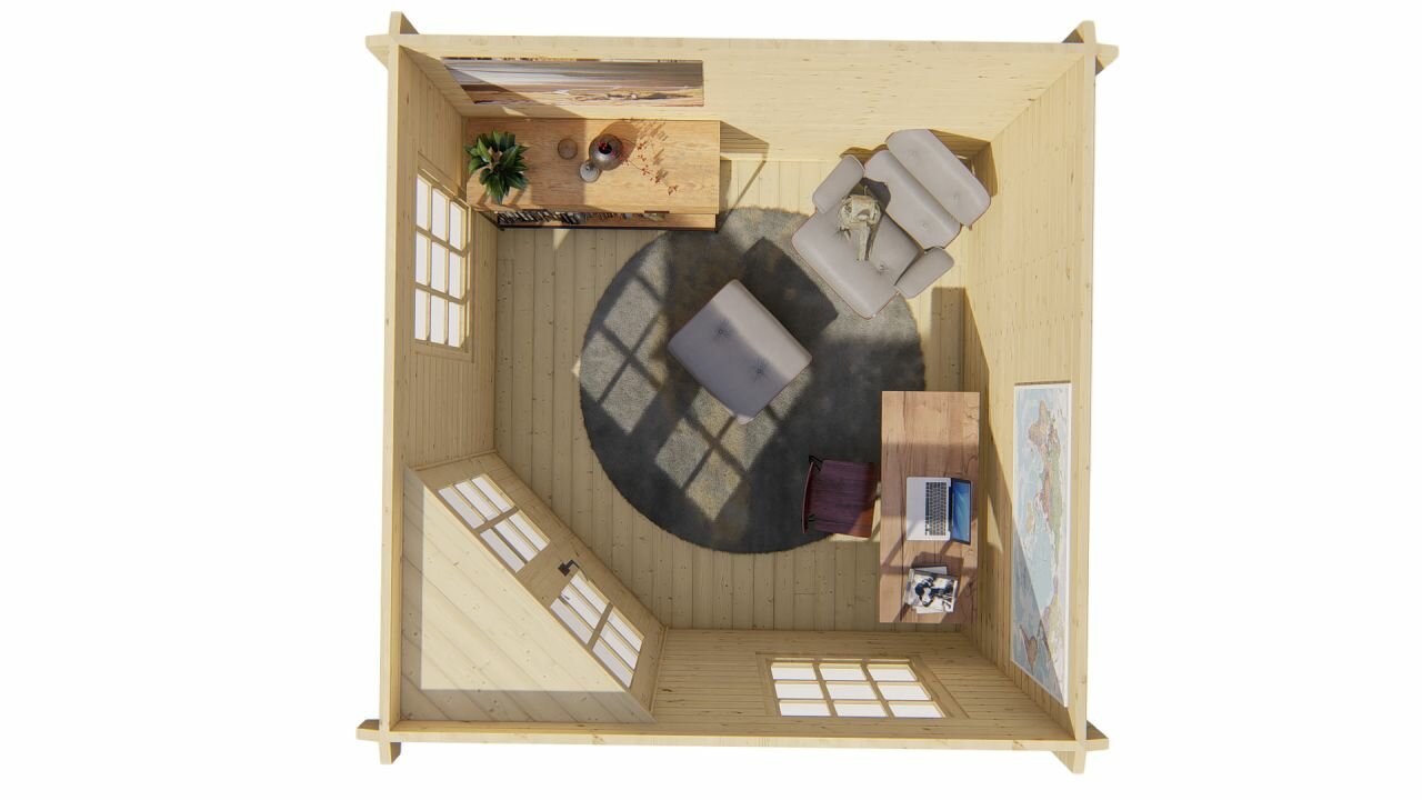 Blokhut Emma bovenaanzicht