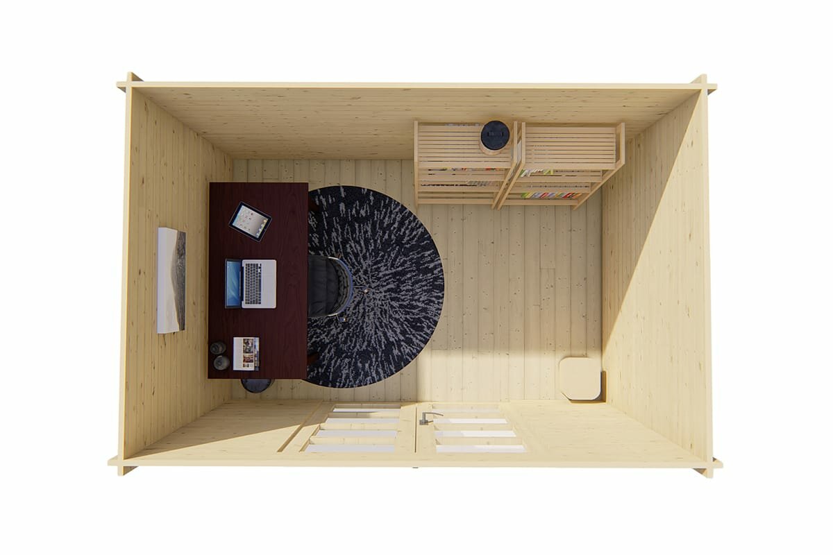 Blokhut Minimodern bovenaanzicht