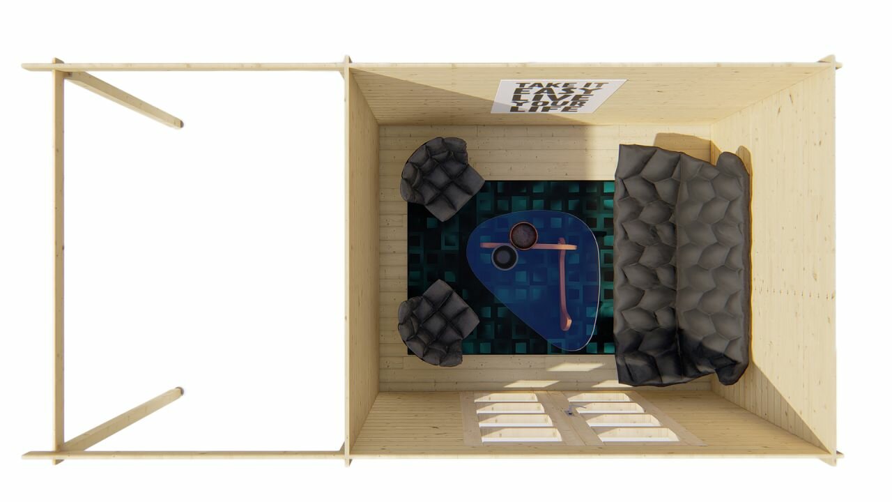 Blokhut Extramodern bovenaanzicht