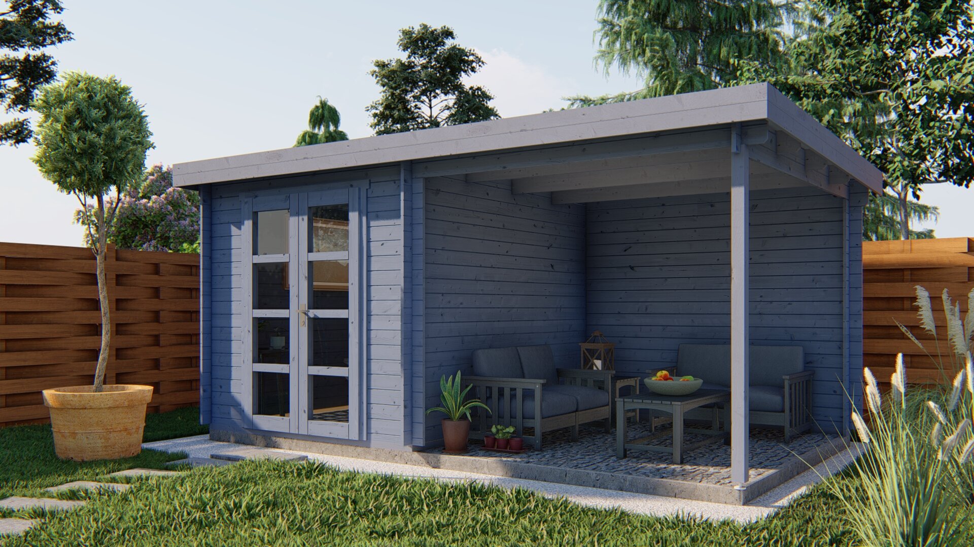 Blokhut Eirunn blauw