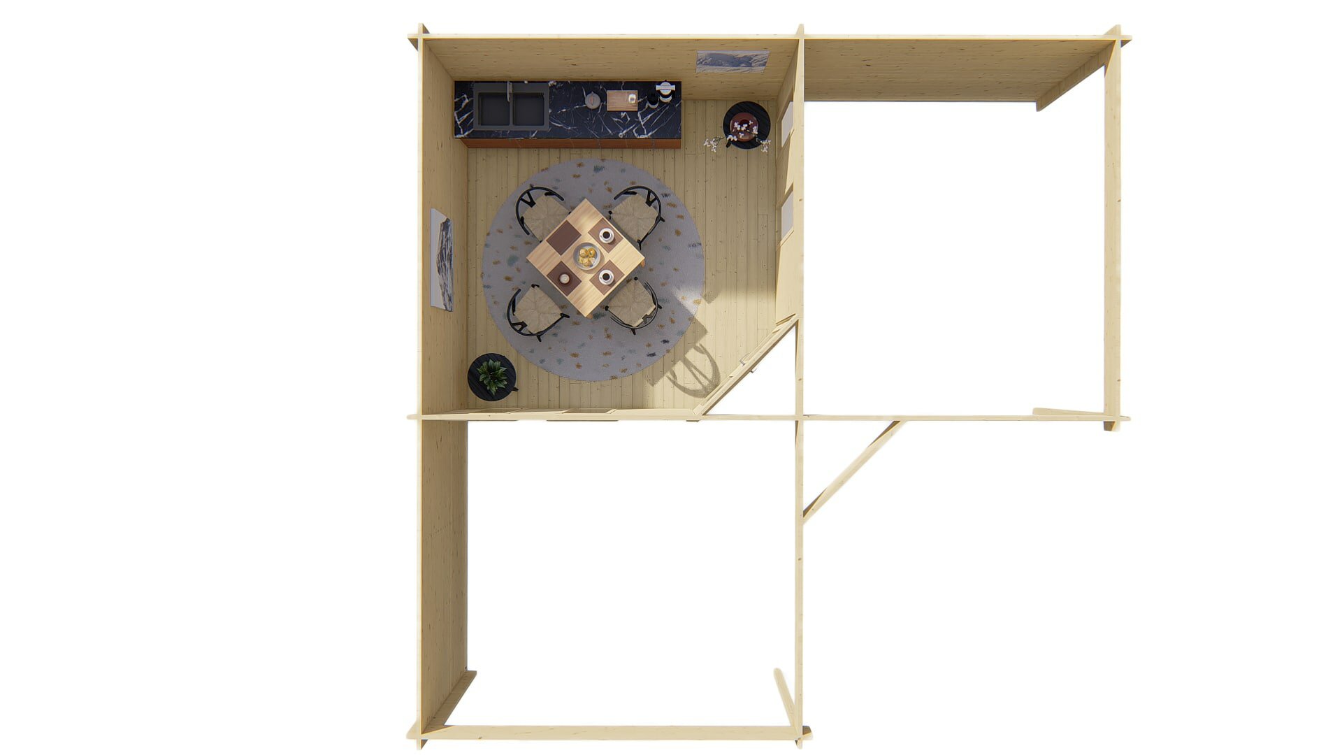 Blokhut Jutka bovenaanzicht