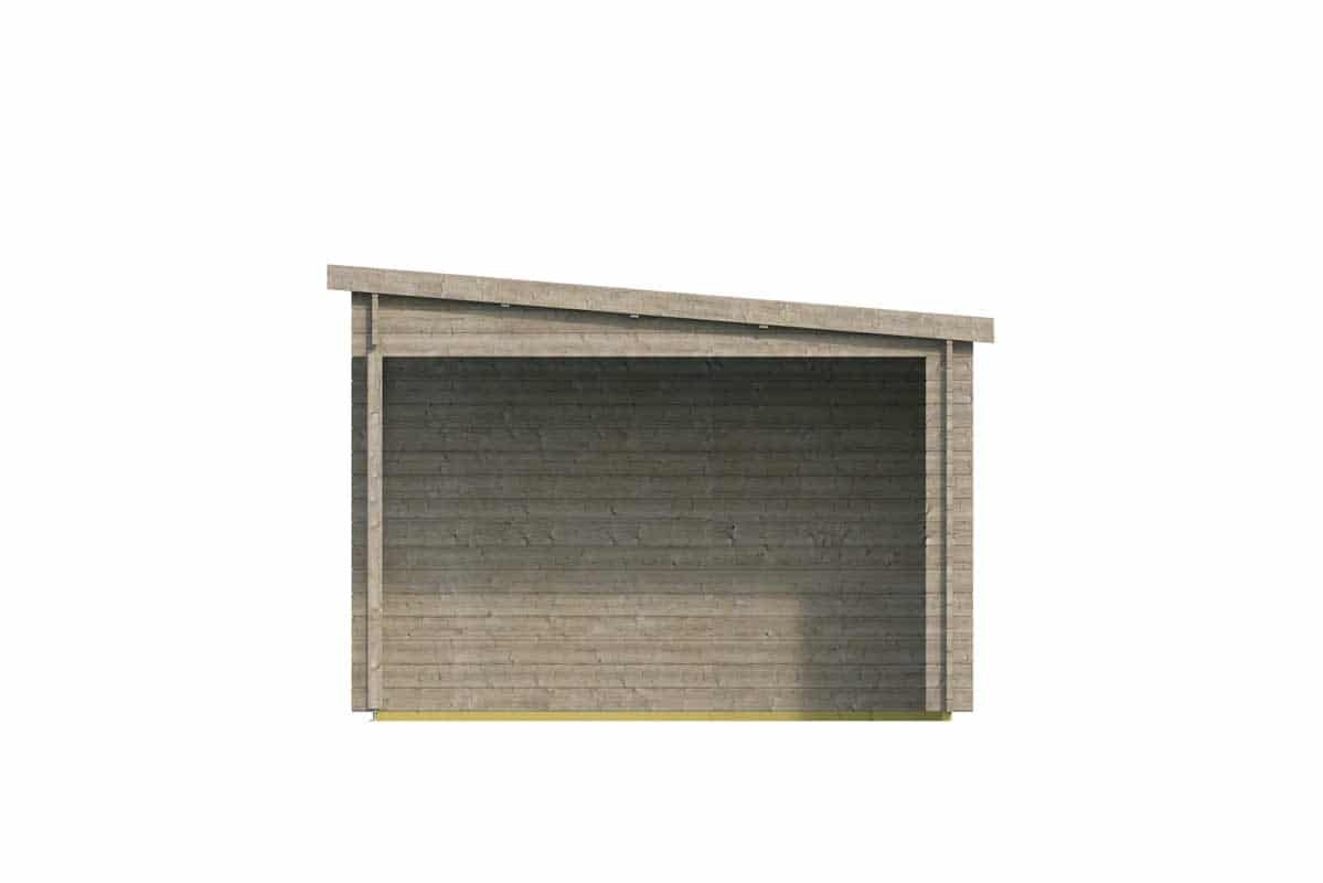 Gartenhaus Dora mit Vordach 500 x 300 x 217 cm - Impragniert (28 mm) - Tuindeco