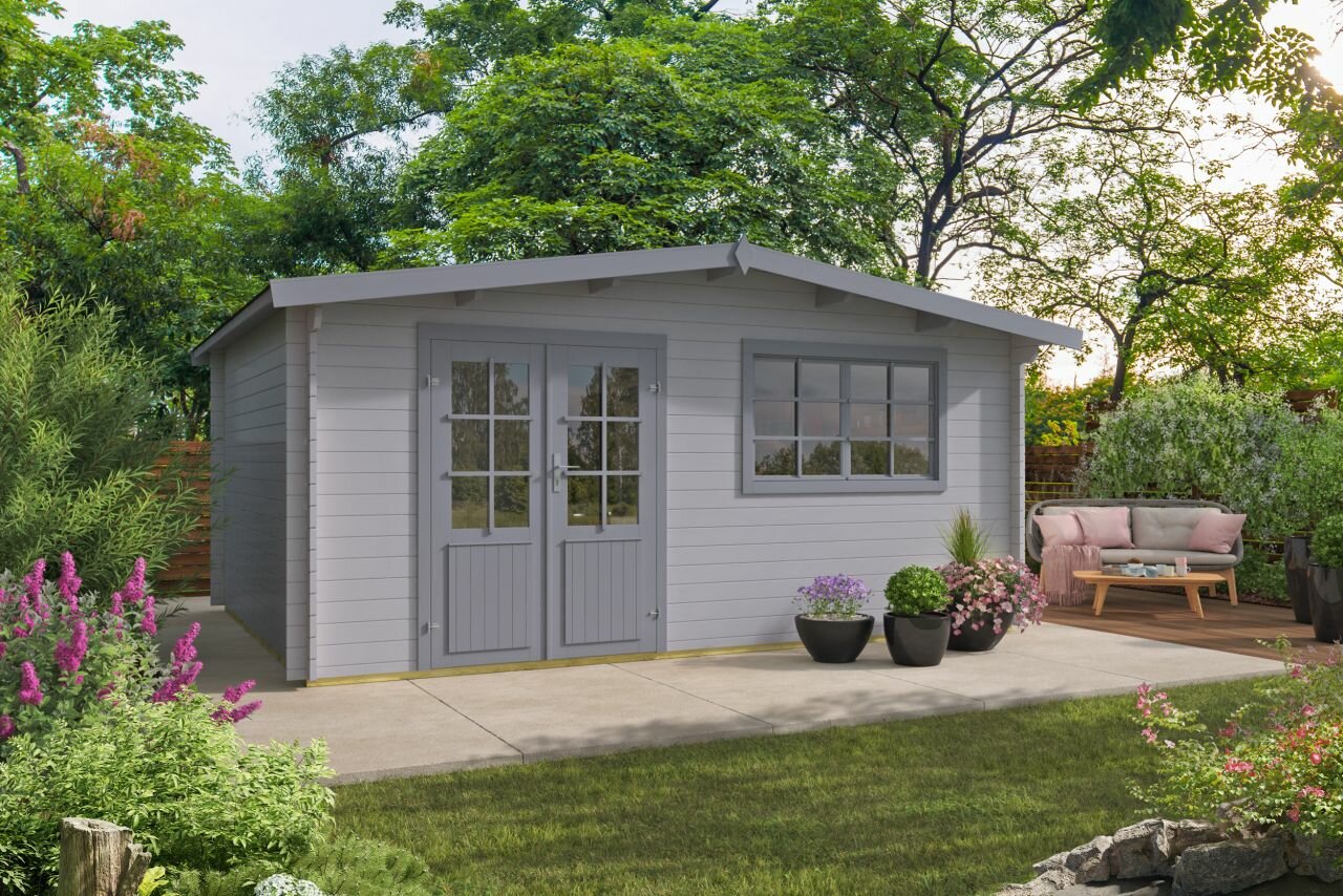 Blokhut Toledo zilvergrijs