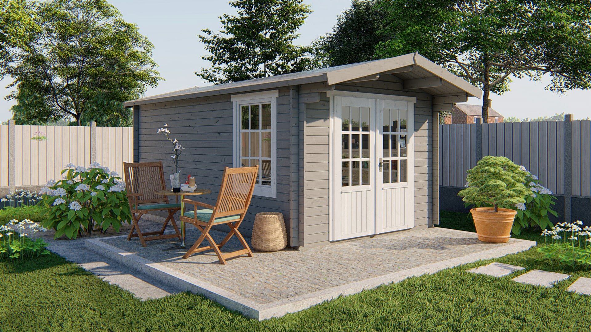 Blokhut Julia zilvergrijs