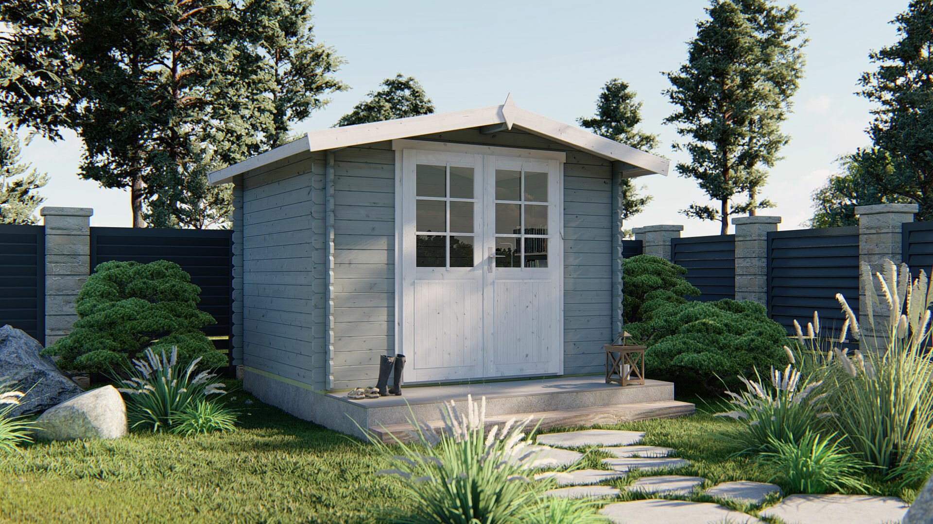 Blokhut Bjarni zilvergrijs