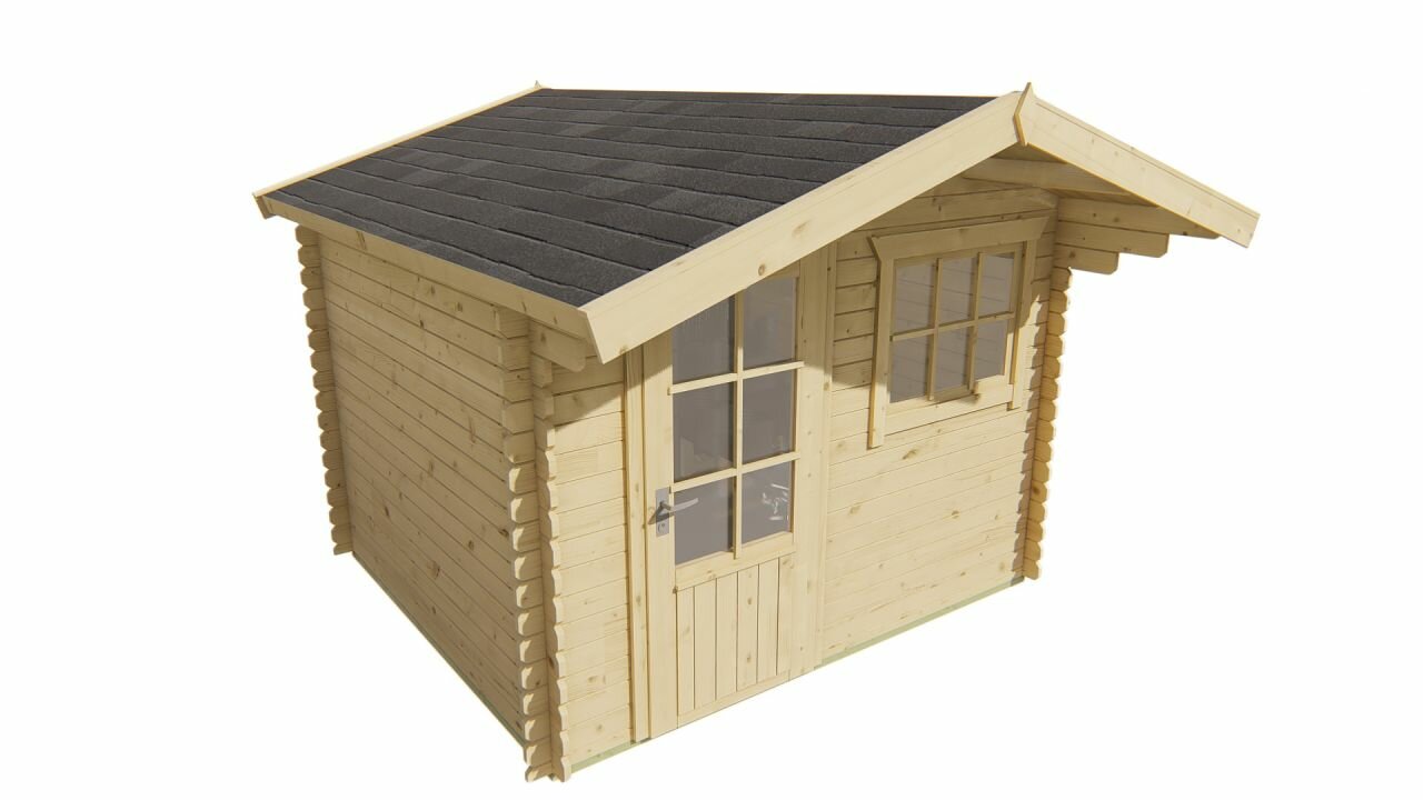 Blokhut Bjorn linkervooraanzicht