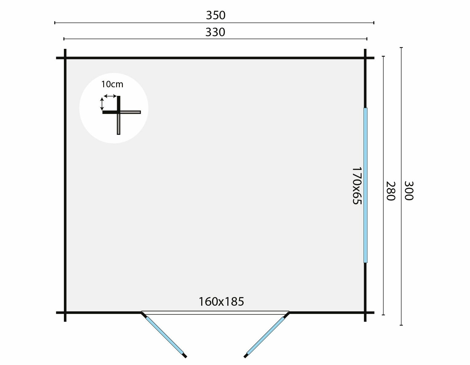Blokhut Skov maatvoering