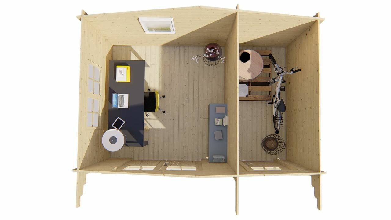 Blokhut Fraga bovenaanzicht