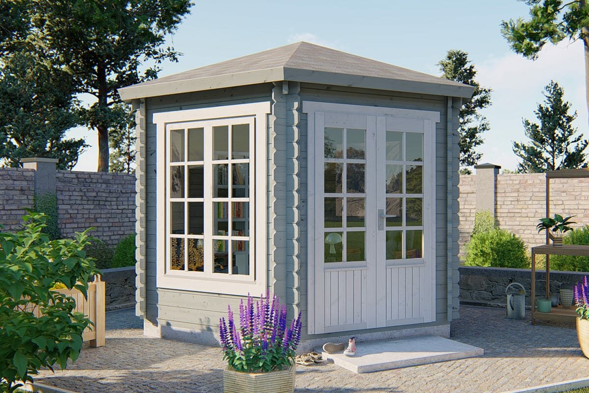 Gartenhaus Nora 354 x 316 cm - Sechseckige Gartenlaube