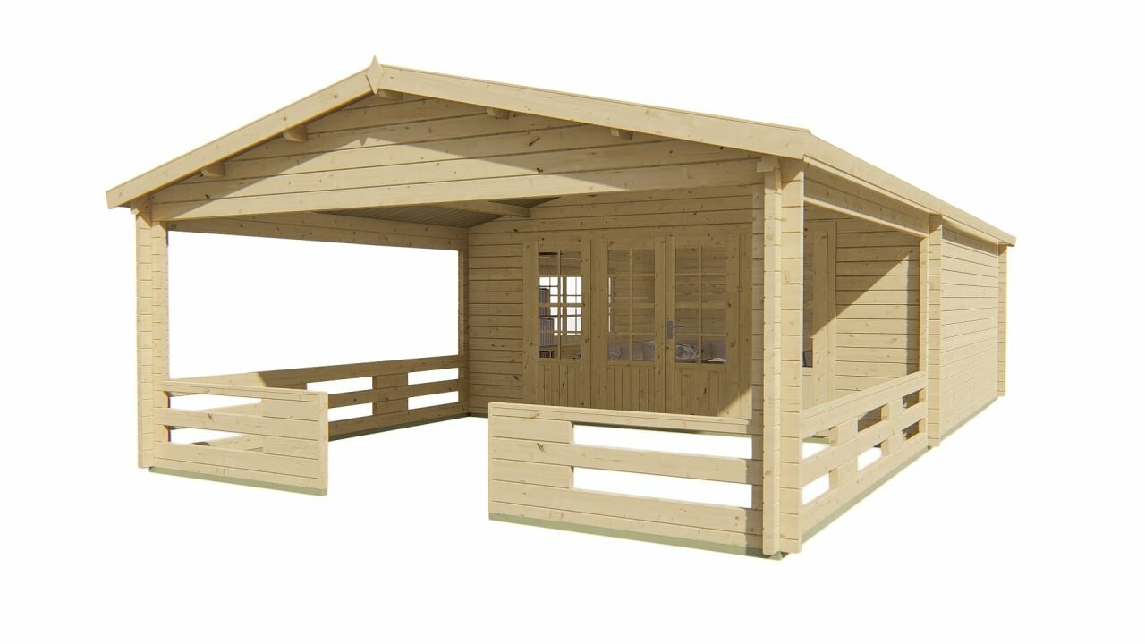 Blokhut Sheffield vooraanzicht