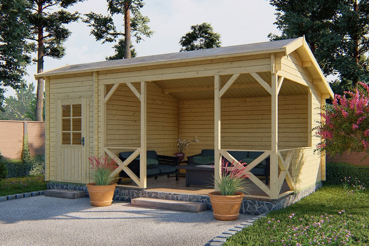 Gartenhaus Selma 578 x 350 x 279 cm mit Seitendach