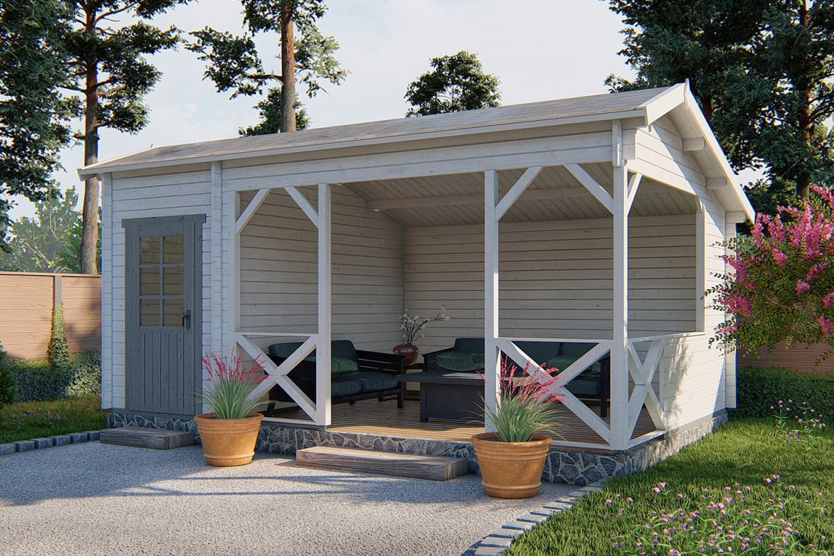 Gartenhaus Selma 578 x 350 x 279 cm mit Seitendach