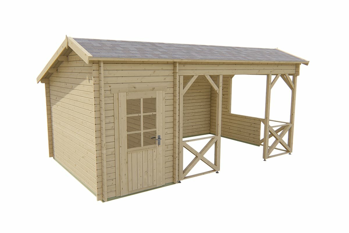Gartenhaus Selma 578 x 350 x 279 cm mit Seitendach
