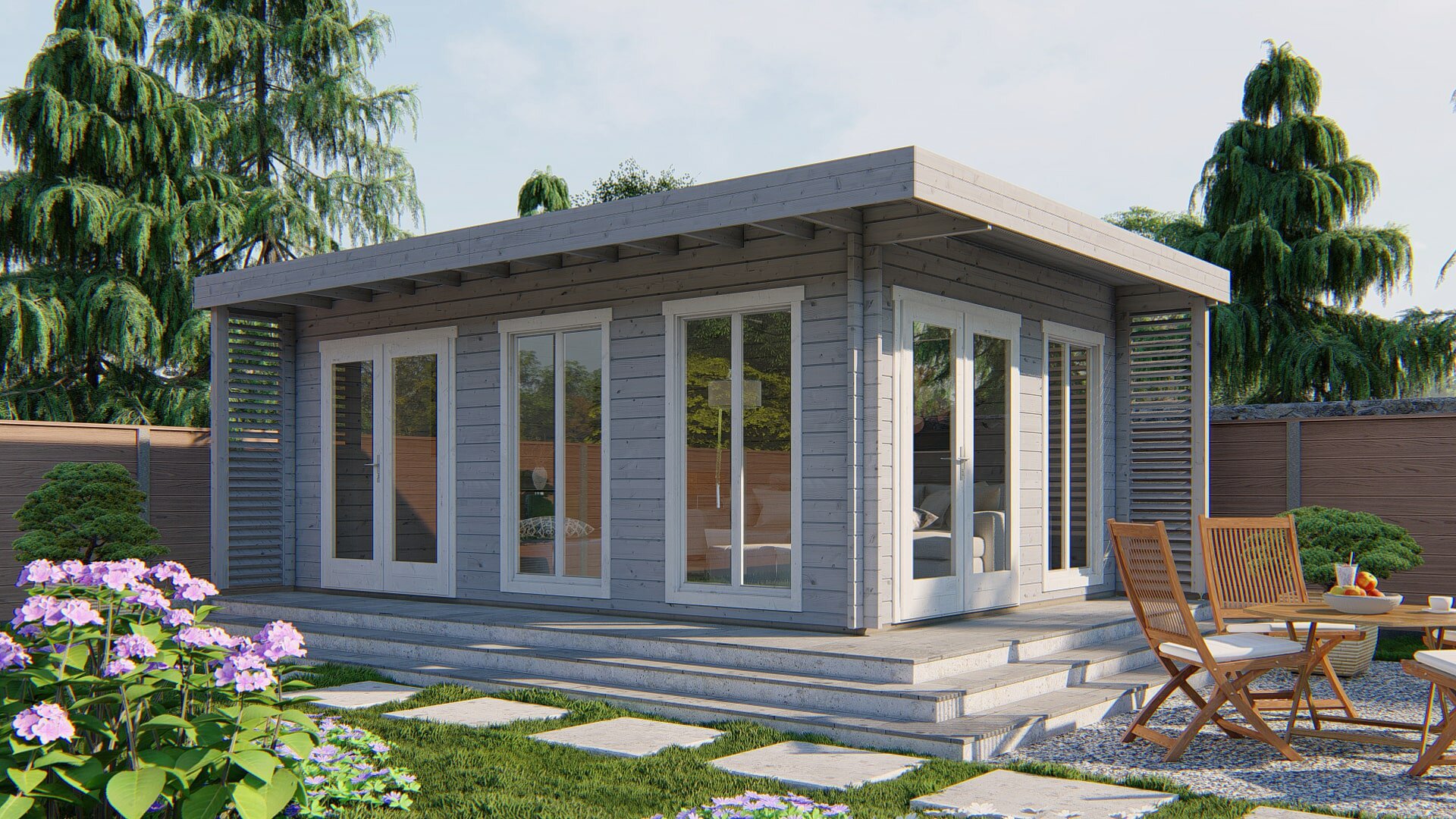 Blokhut  Hildegard zilvergrijs