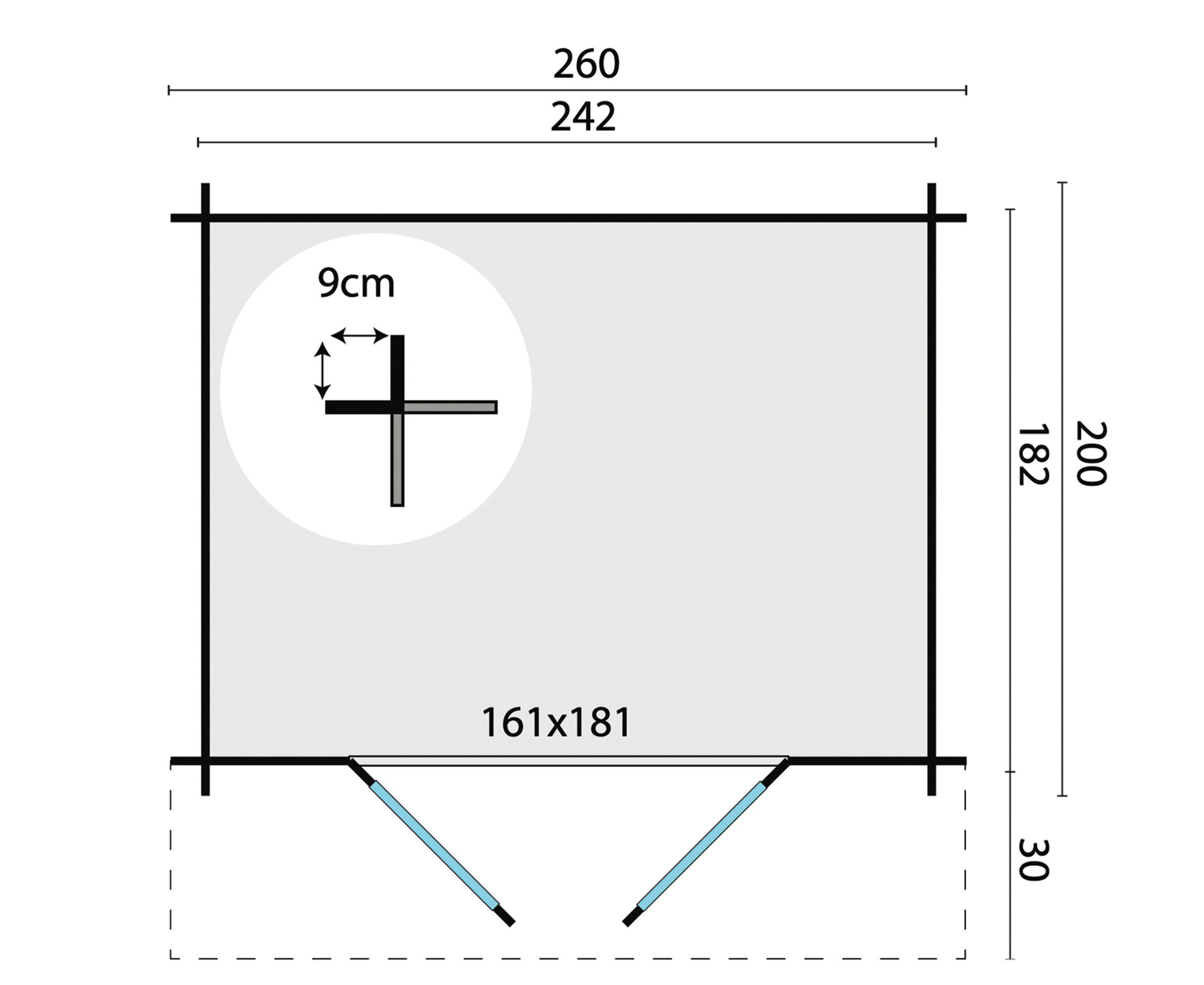 Blokhut Robert maatvoering