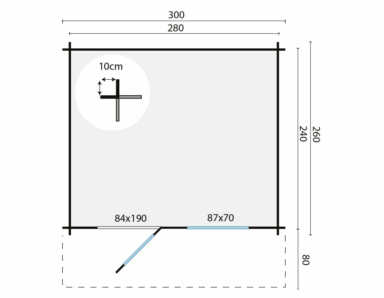Blokhut Bjorn maatvoering