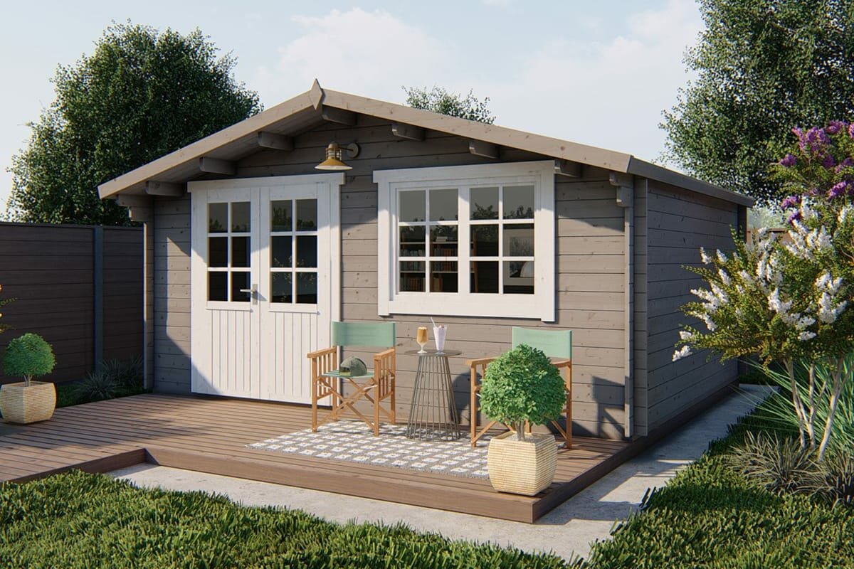 Blokhut Toledo zilvergrijs