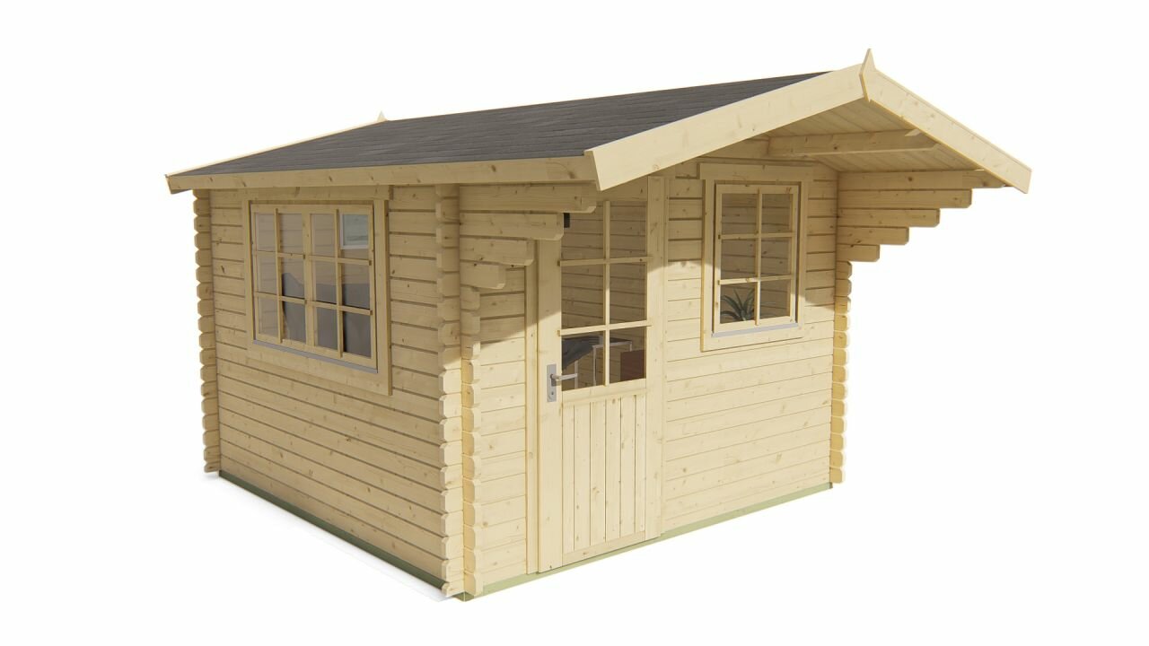 Blokhut Riho linkervooraanzicht