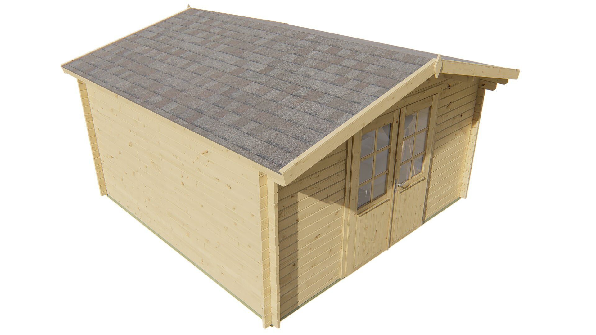 Blokhut Gunda linker bovenaanzicht