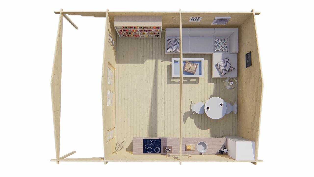 Blokhut Emiel bovenaanzicht