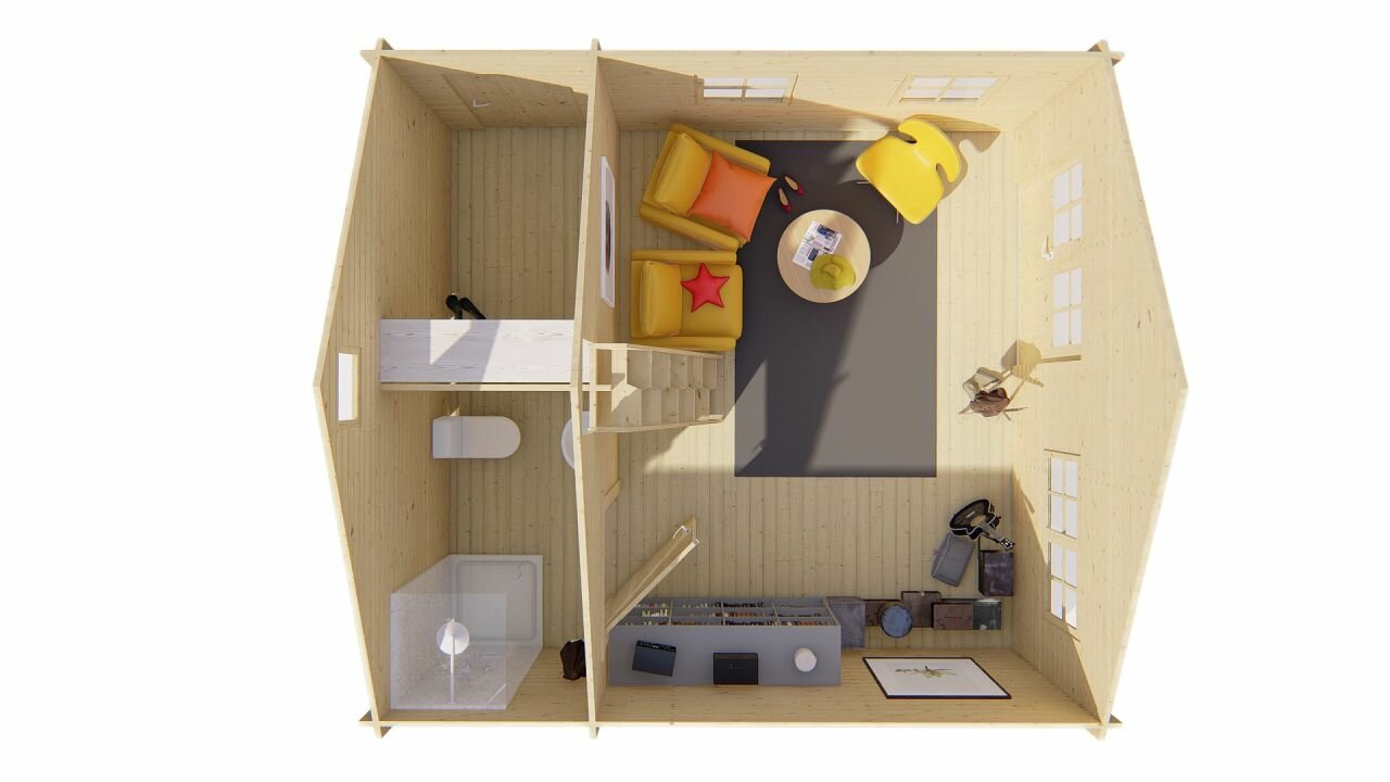 Blokhut Berlin bovenaanzicht