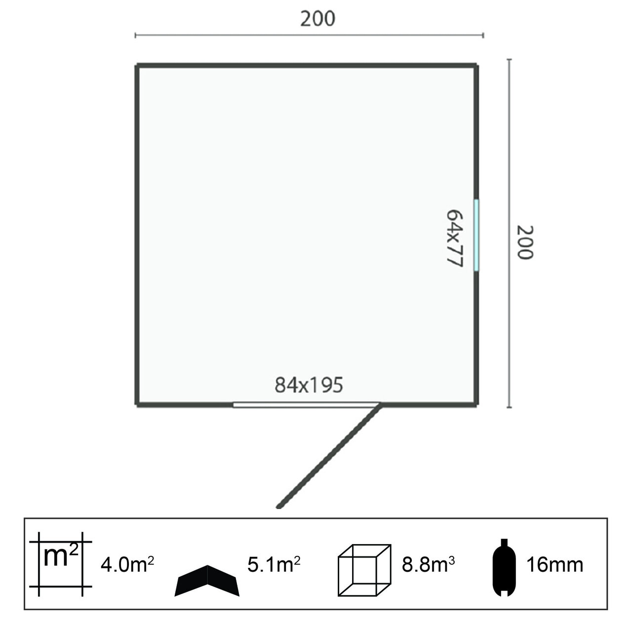 Ger&auml;tehaus / Gartenschrank Olaf 200 x 200 x 230 cm Druckimpr&auml;gniertes Holz