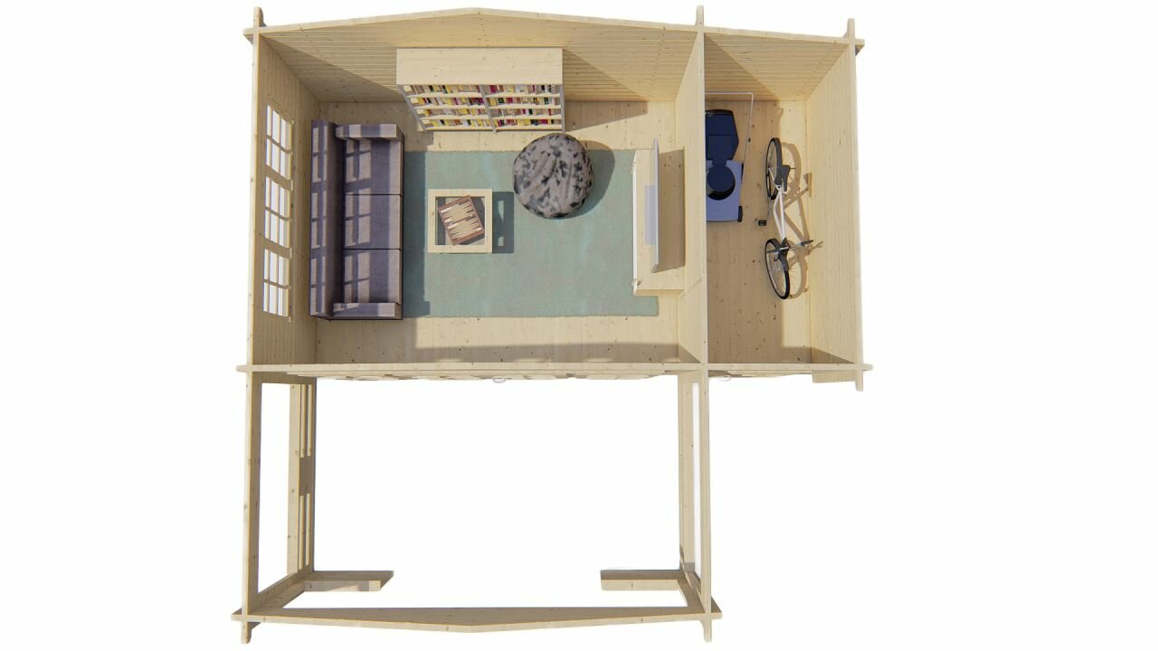 Blokhut Coventry bovenaanzicht