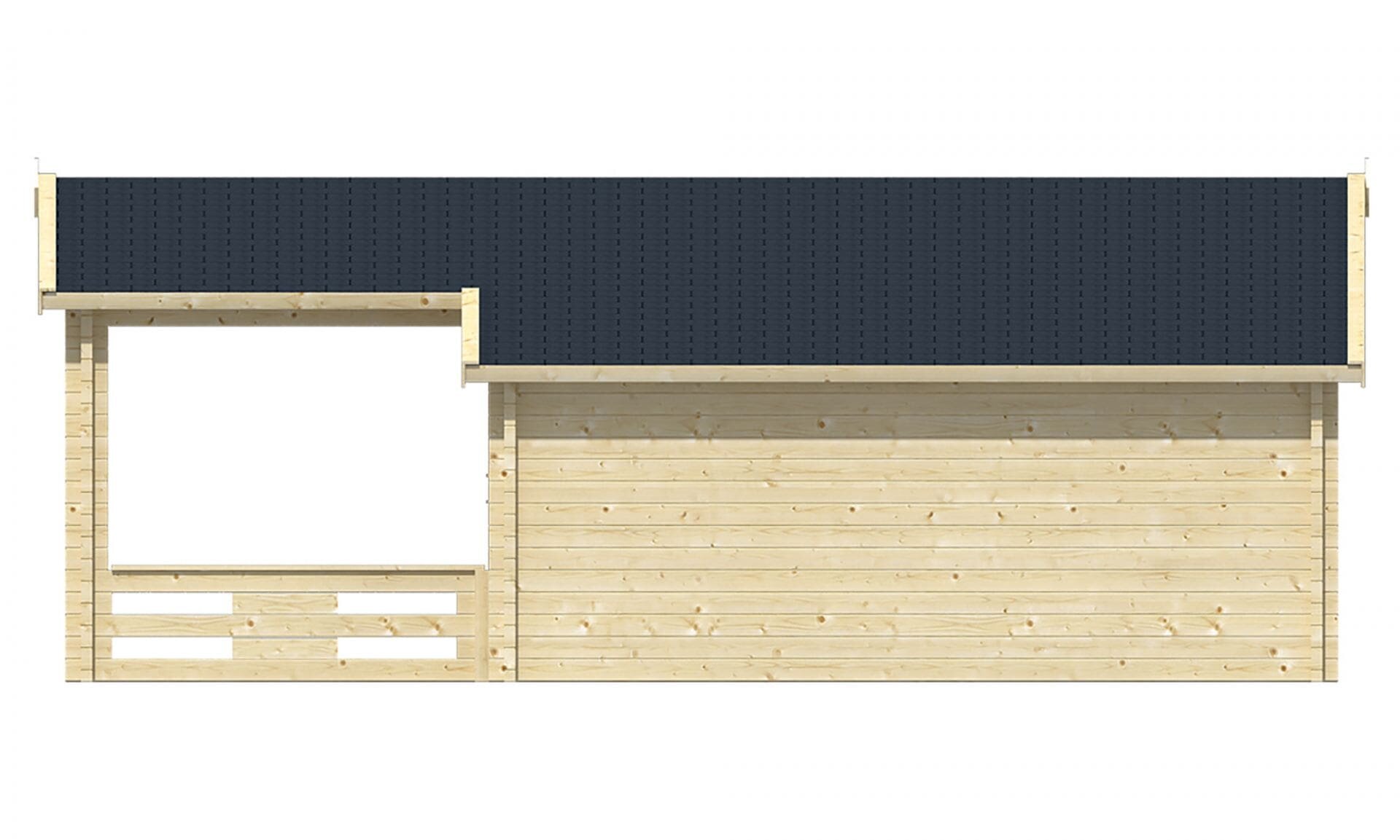 Blokhut Coventry rechterzijaanzicht