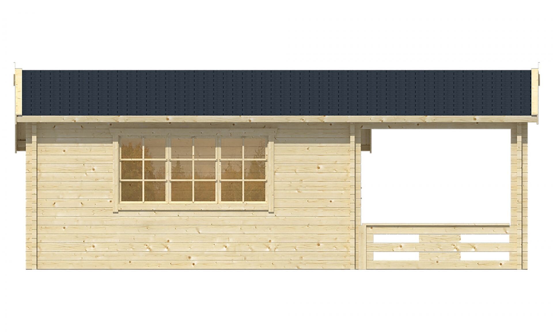 Blokhut Coventry linkerzijaanzicht