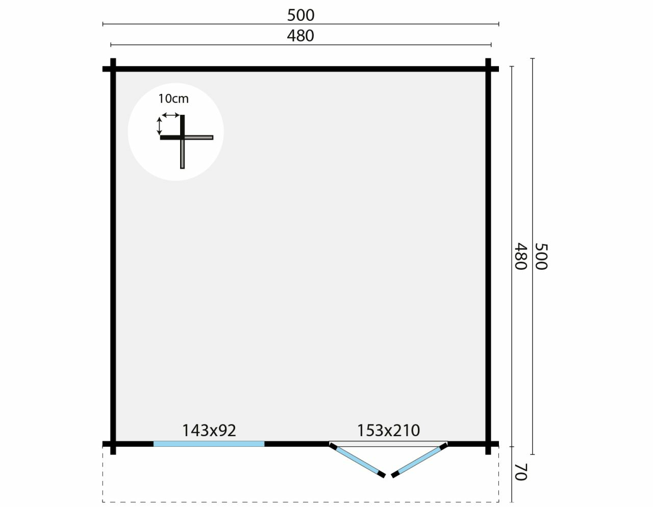 Blokhut Dingle maatvoering