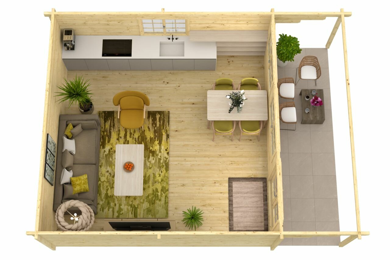 Blokhut Rune bovenaanzicht