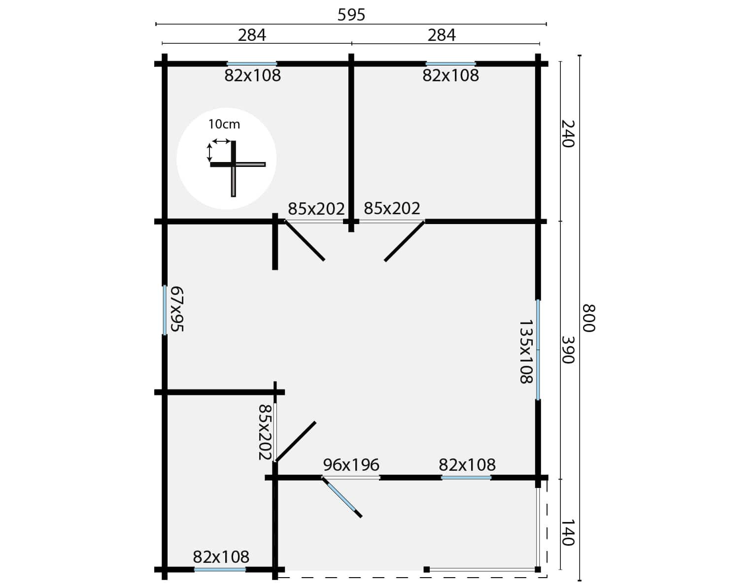 Blokhut Kay maatvoering