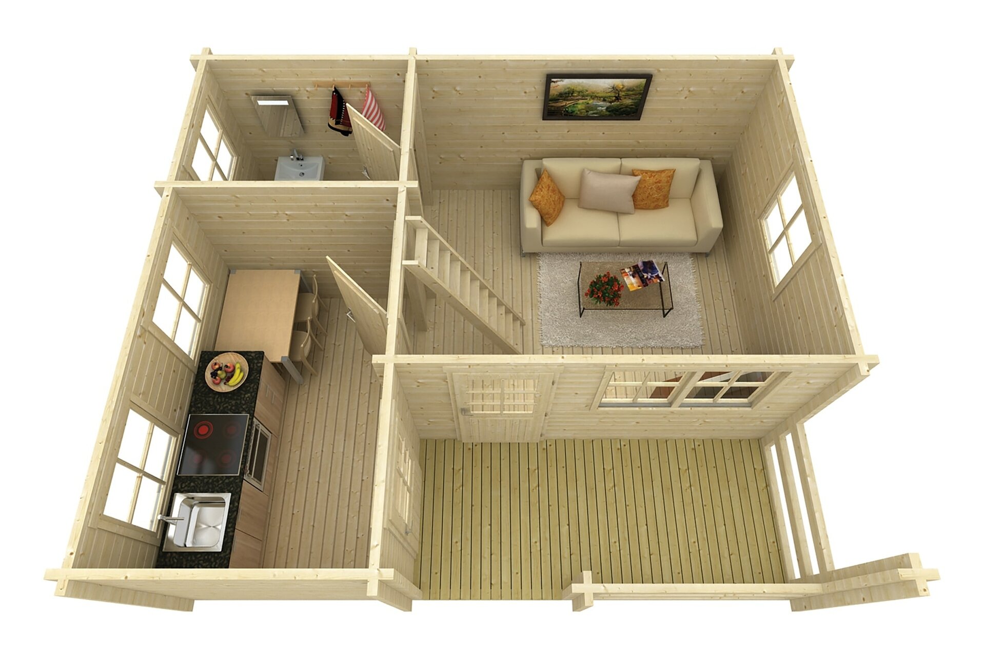 Blokhut Edelweiss bovenaanzicht