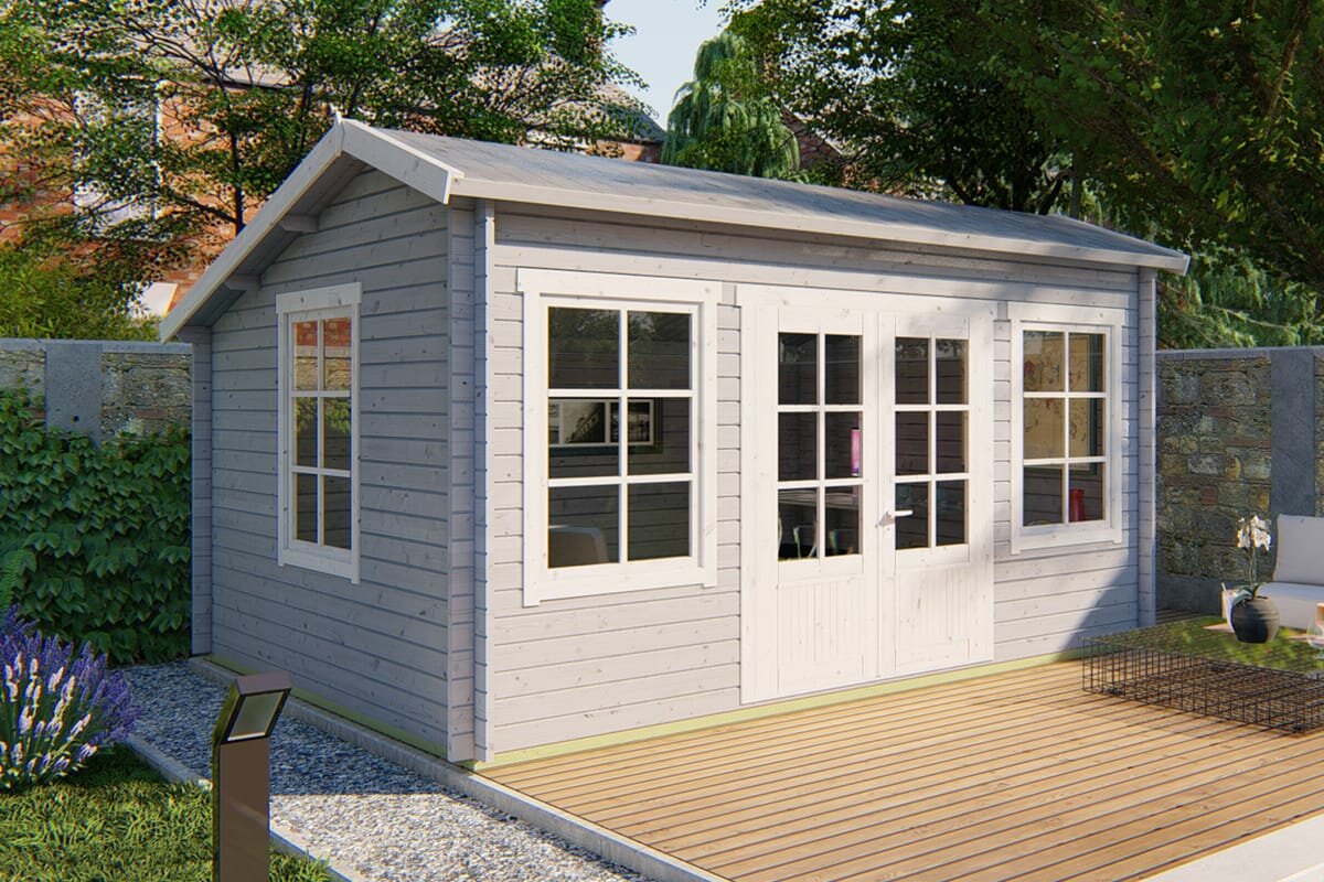 Blokhut Tane zilvergrijs