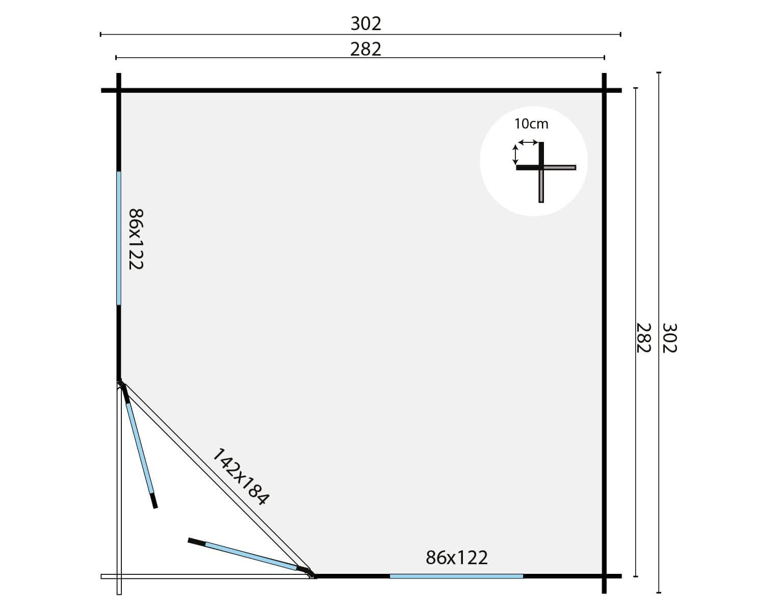 Blokhut Emma maatvoering