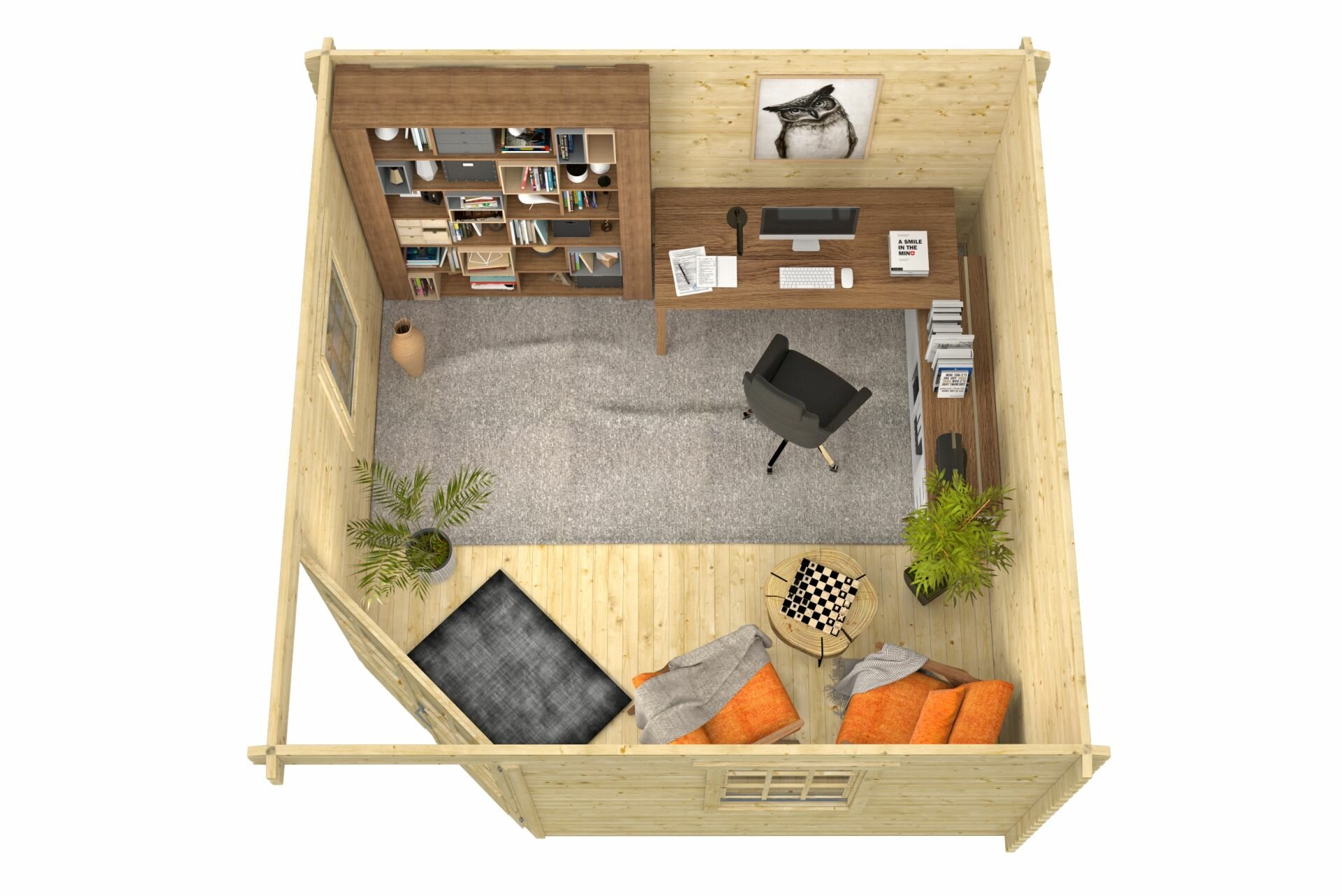 Blokhut Lotte bovenaanzicht