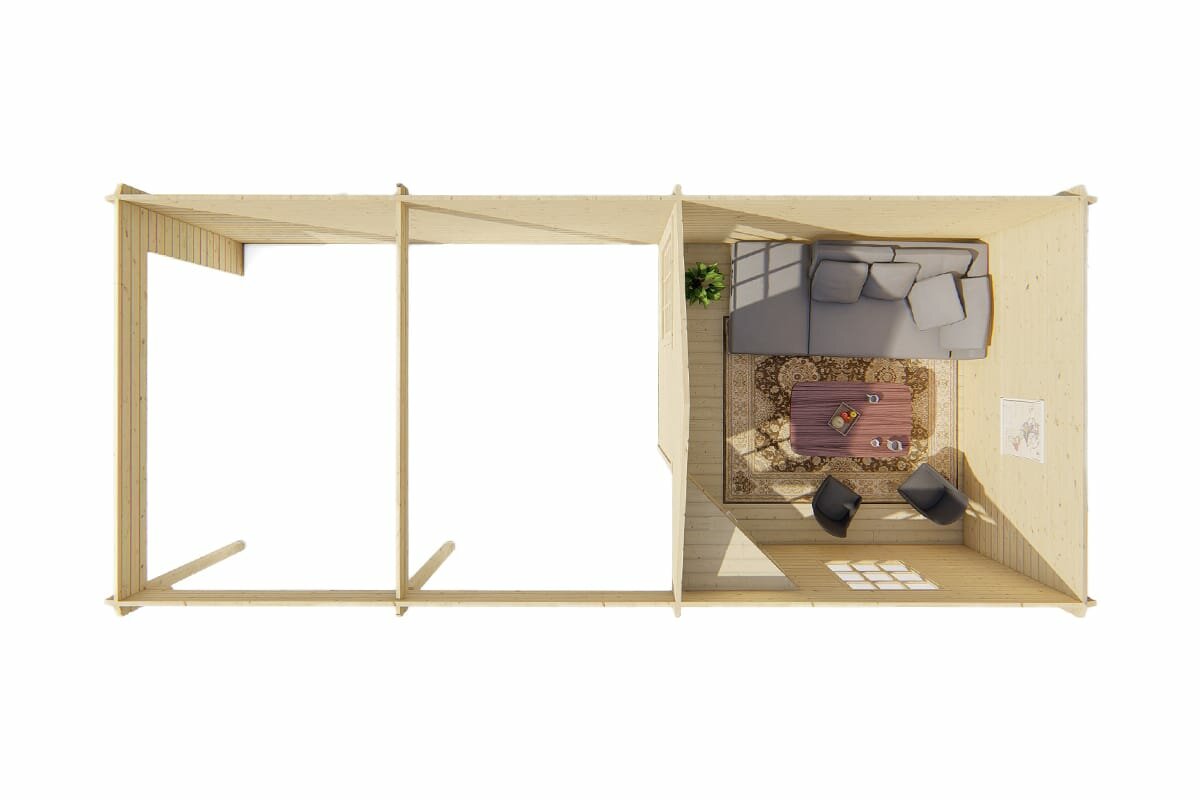 Blokhut Paiva bovenaanzicht