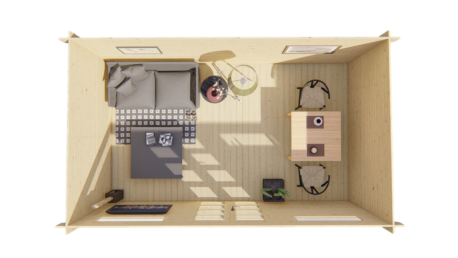 Blokhut Zerja bovenaanzicht