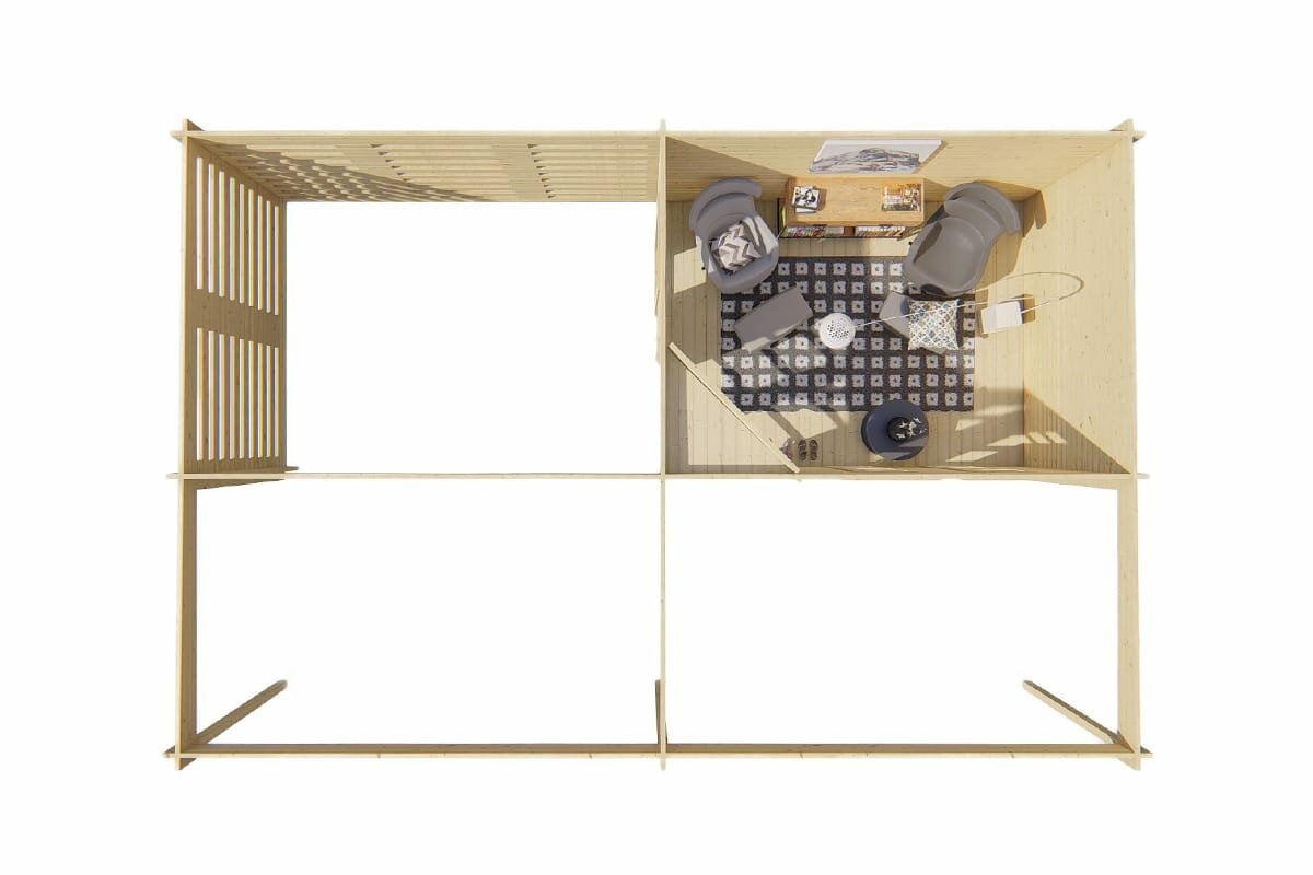 Blokhut Oletha bovenaanzicht