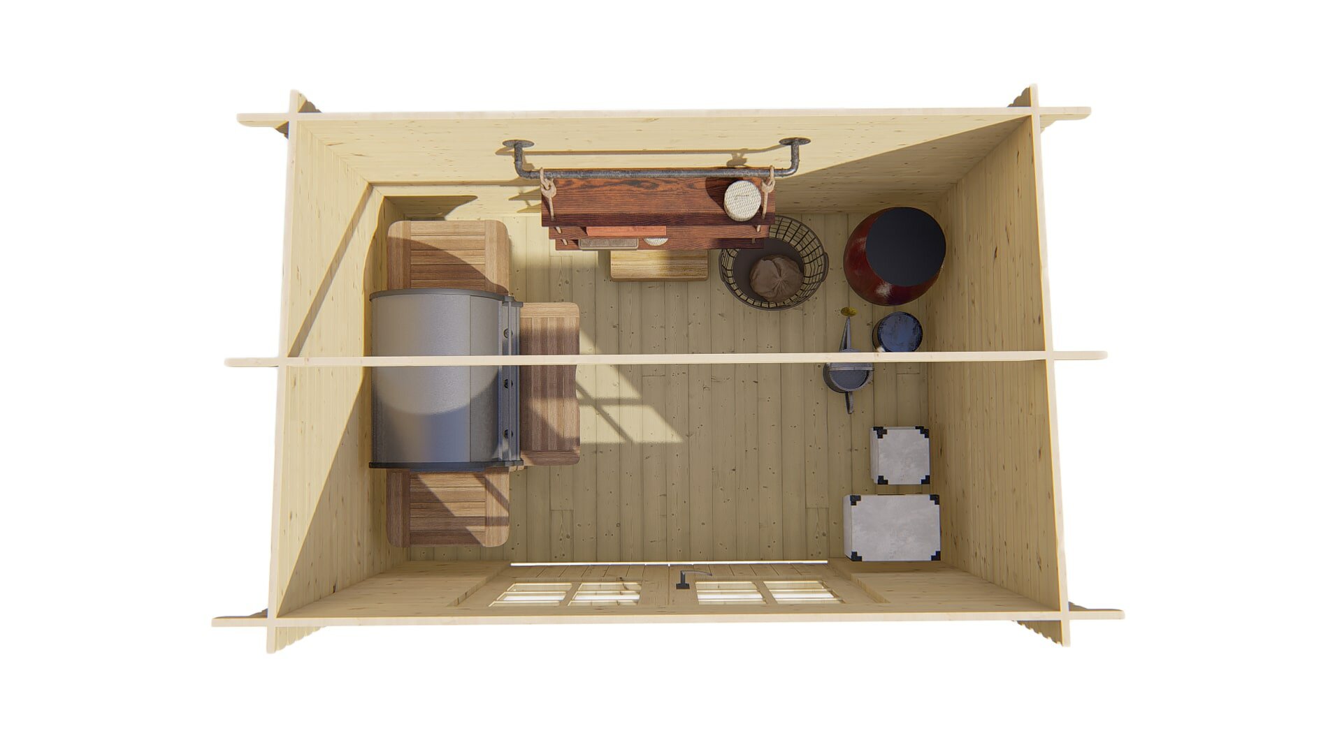 Blokhut Kris bovenaanzicht