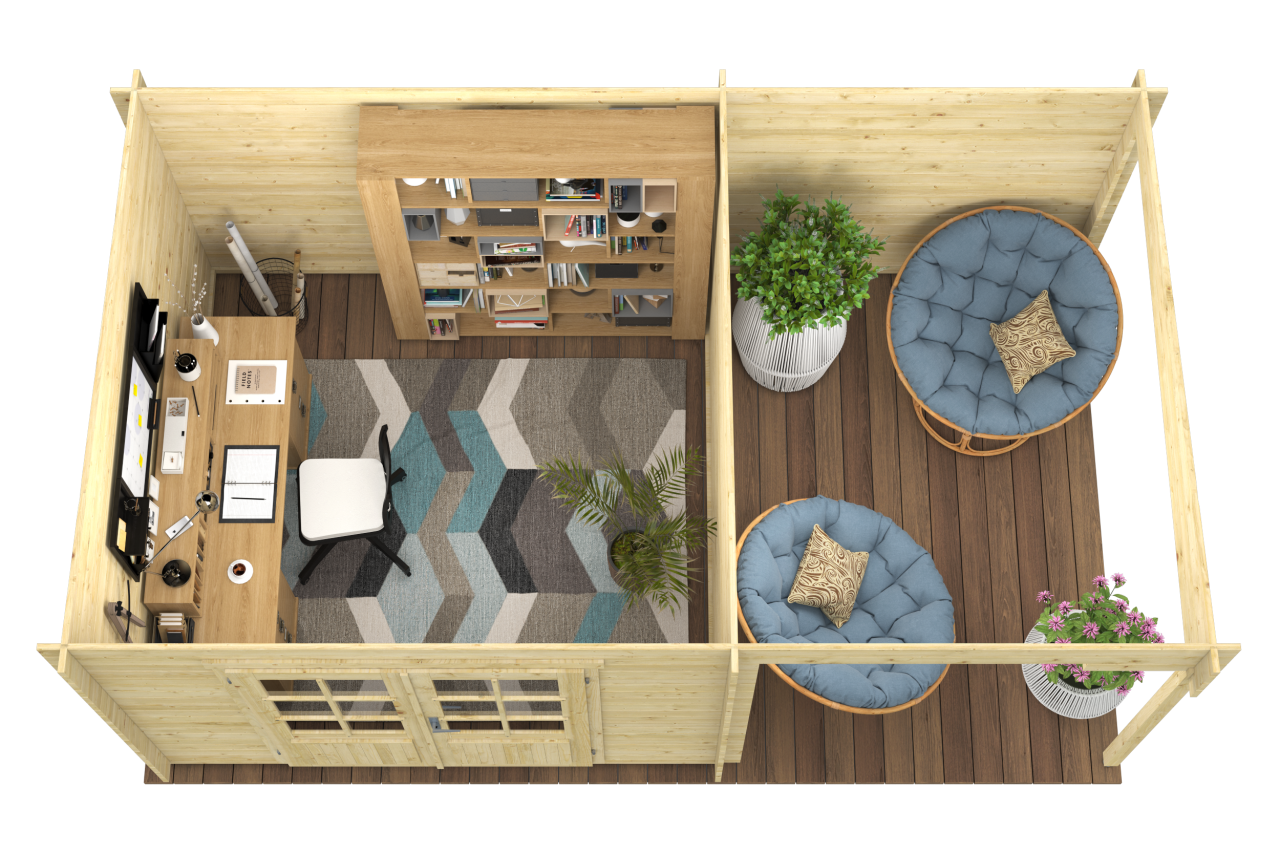 Blokhut Dora bovenaanzicht