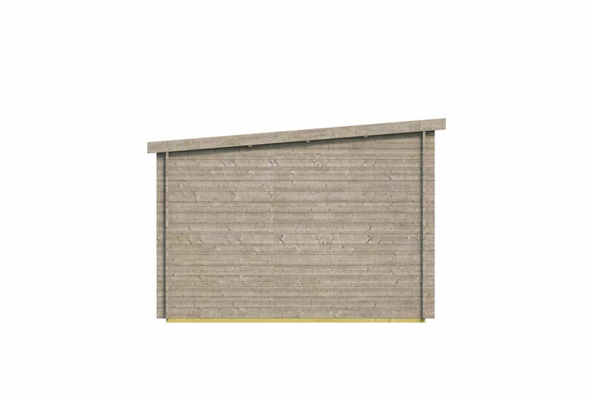 Gartenhaus Dora mit Vordach 500 x 300 x 217 cm - Impragniert (28 mm) - Tuindeco