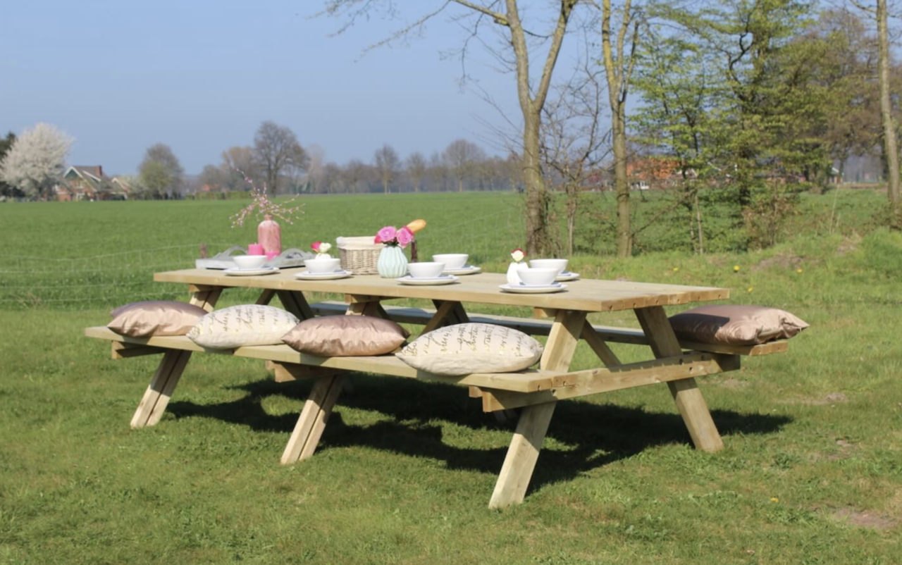 Picknicktisch Paris Impr&auml;gniertes Kiefernholz 300 x 154 x 74 cm (10-12 Personen)