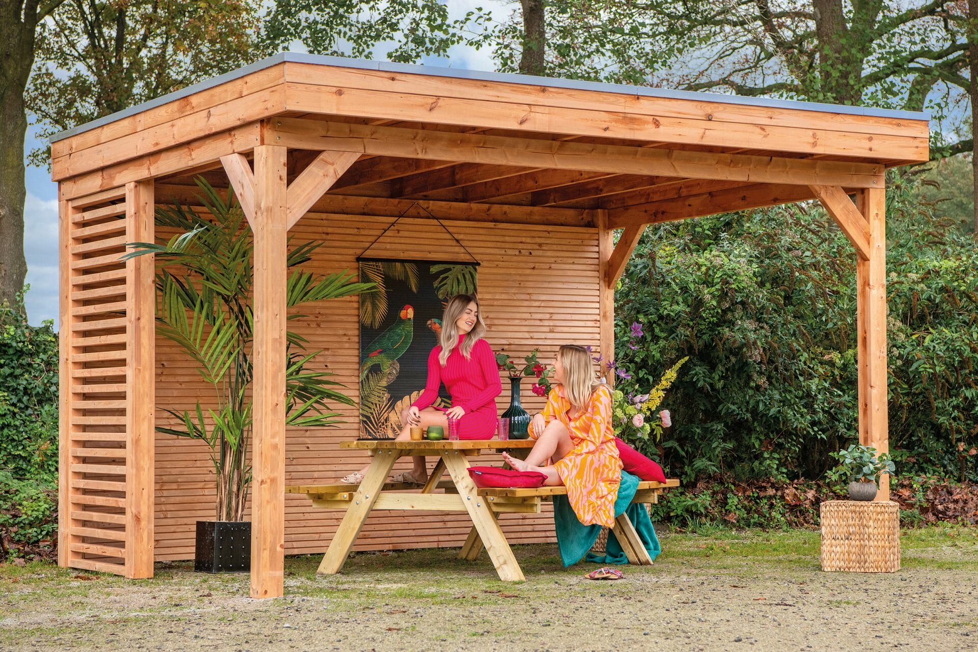 &Uuml;berdachung Zoutelande Red Class Wood 400 x 333 cm - DIY Flachdach