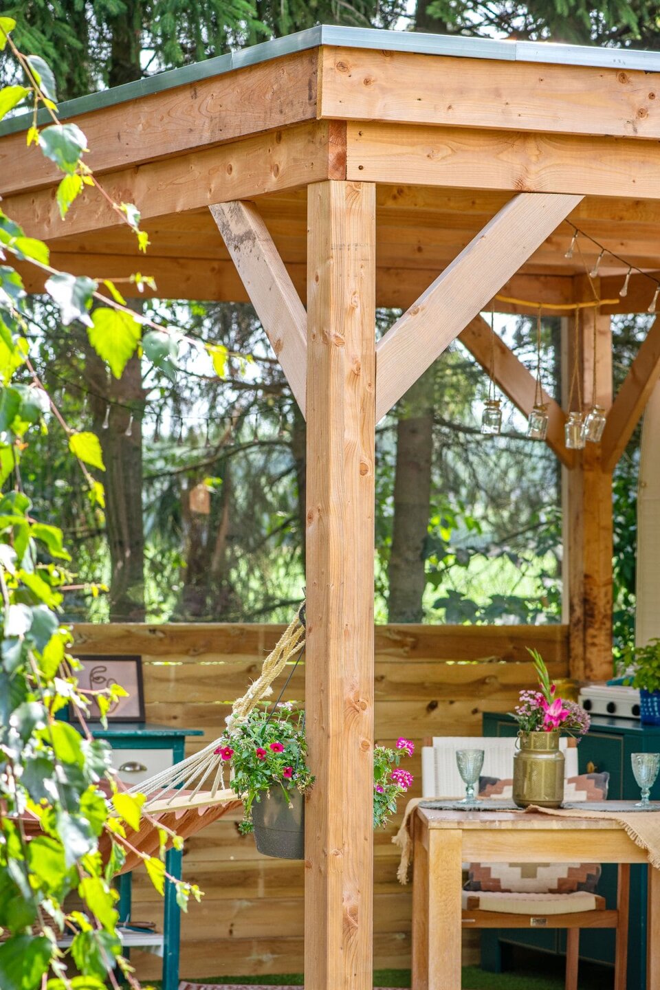 &Uuml;berdachung Zoutelande Red Class Wood 400 x 333 cm - DIY Flachdach