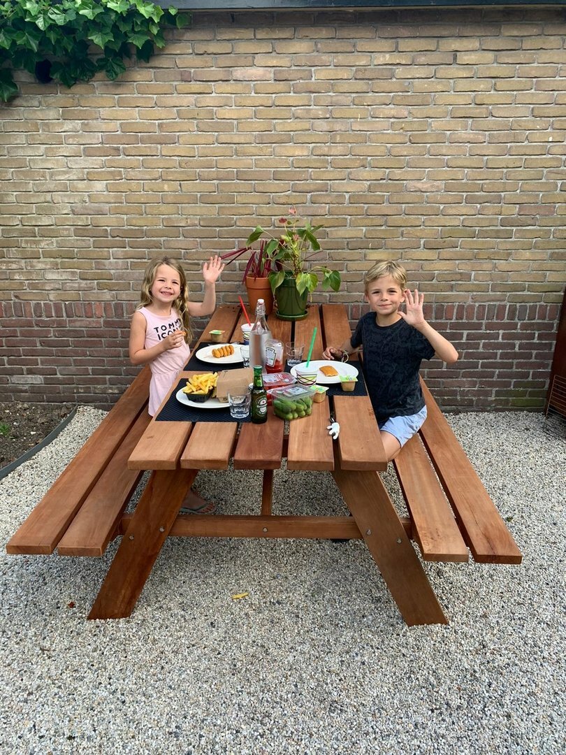 Picknicktisch Madrid 250 x 160 x 75 cm Hartholz (8 Personen) - Picknick-Set