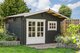 Blockhaus Ingmar 380 x 300 x 258 cm mit 80 cm Vordach - Wandstarke 28 mm