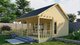 Blockhaus Olaug mit Veranda 550 x 400 + 198 cm (44 mm)