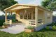 Blockhaus Wigan mit Vordach 540 x 763 cm (58 cm)