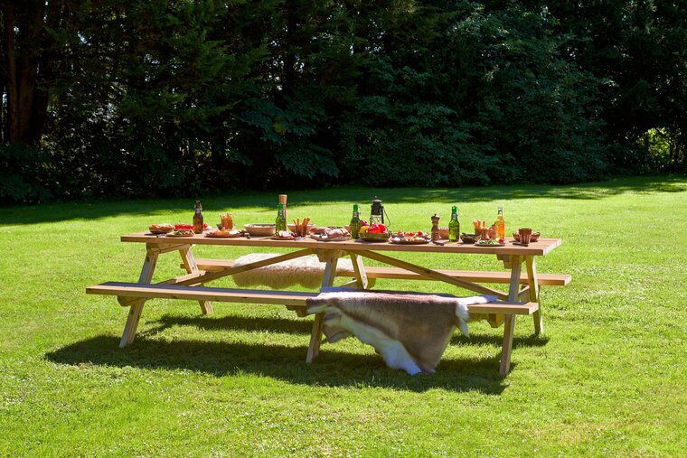Picknicktisch Paris Impr&auml;gniertes Kiefernholz 300 x 154 x 74 cm (10-12 Personen)